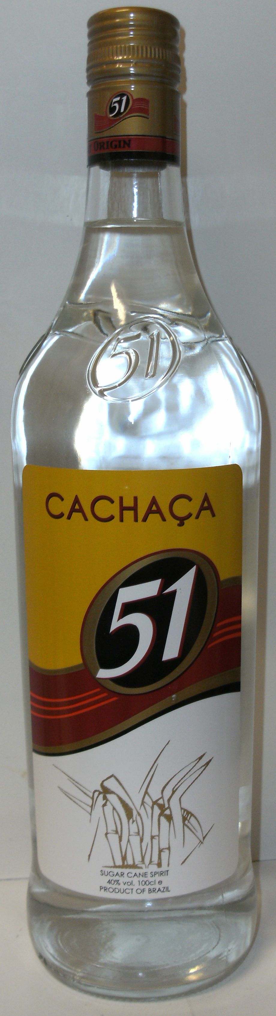 1.0 - - 40% Rum: Cachaca - ltr. Pirassununga 51